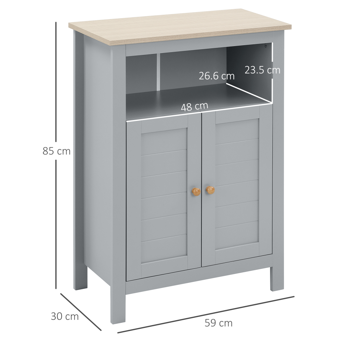 Vintage-Style Kleankin Bathroom Storage Cabinet with Adjustable Shelves