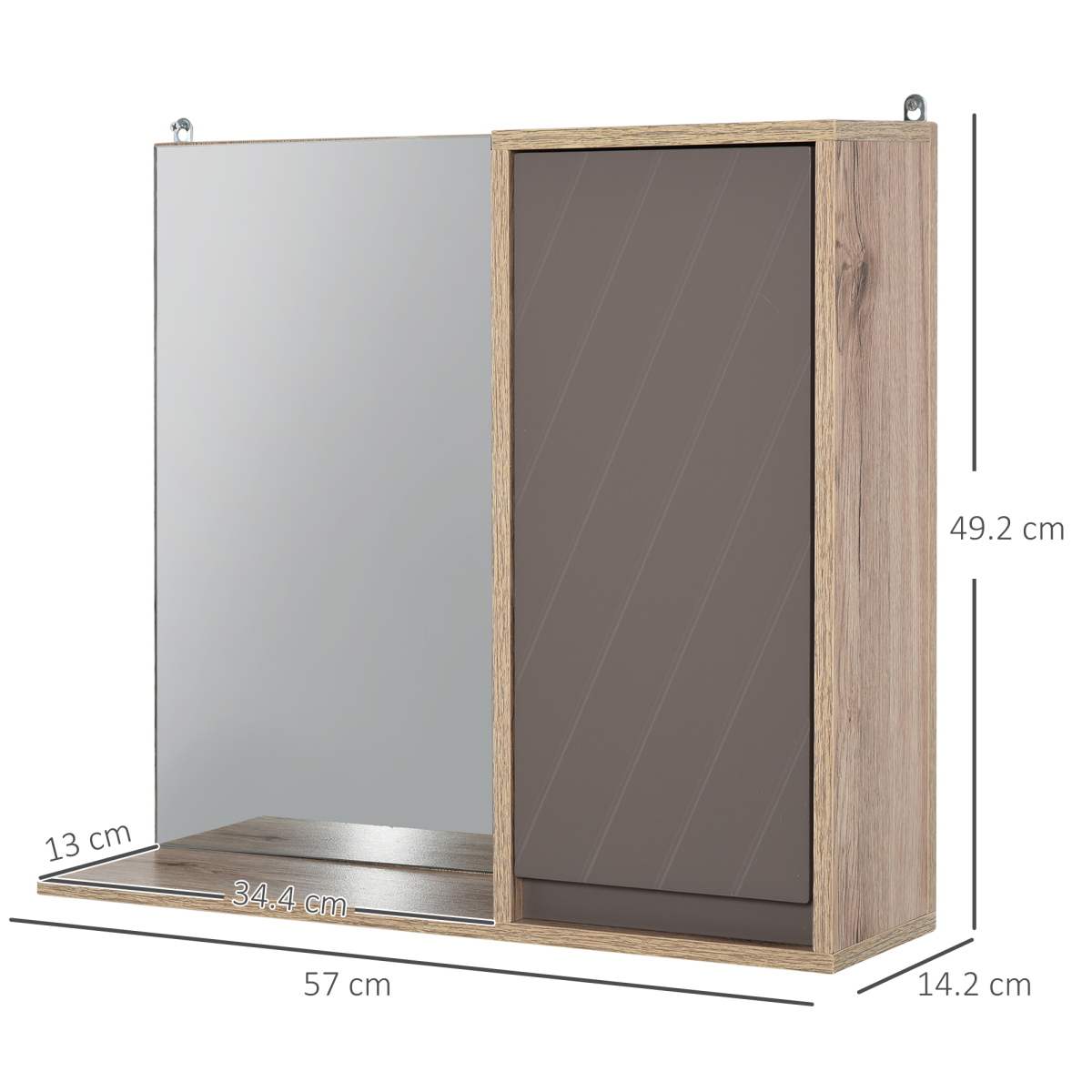 Elegance Meets Utility: 49x57cm Wall-Mounted Bathroom Cabinet & Mirror Shelf