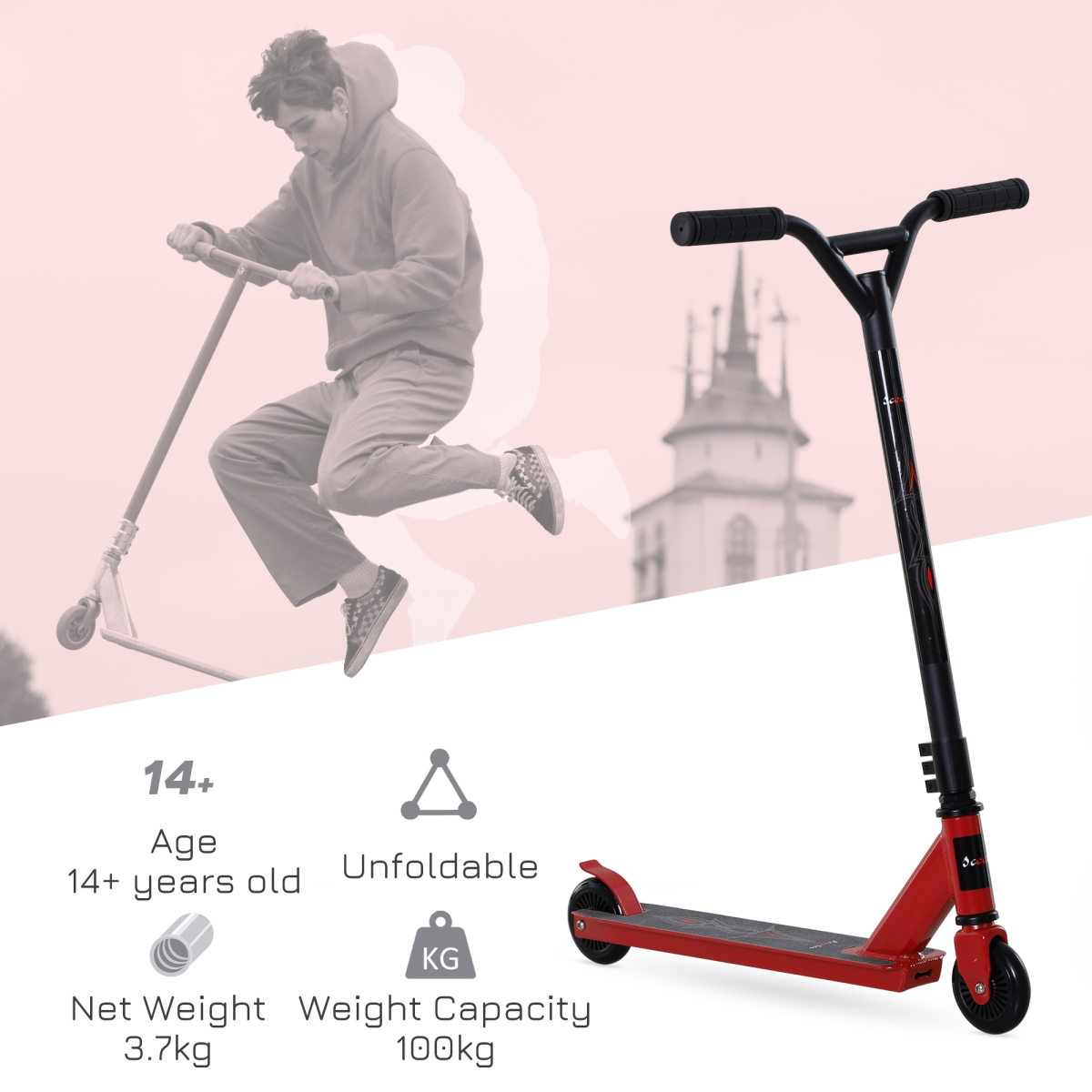 Red Stunt Scooter: Complete Trick Scooter for Teens – Safe & Stylish!