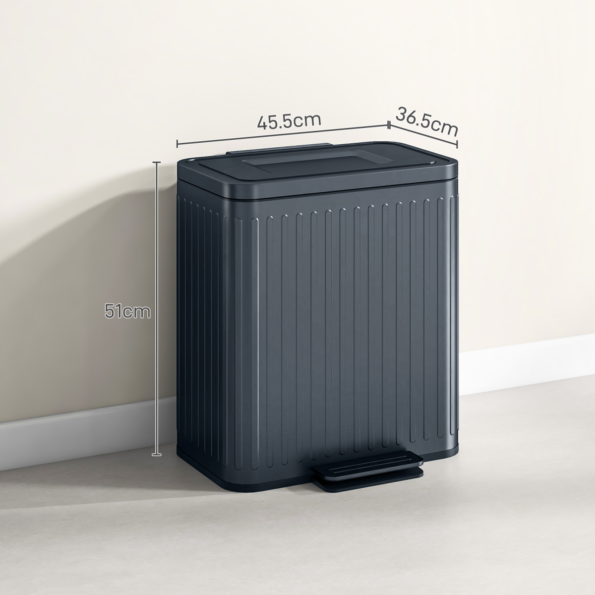 2x20L Double Pedal Bin with Soft-Close Lid - Black