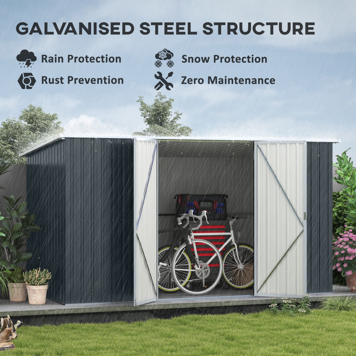 11x5.6ft Metal Garden Shed: Secure, Durable, & Easy Assembly!