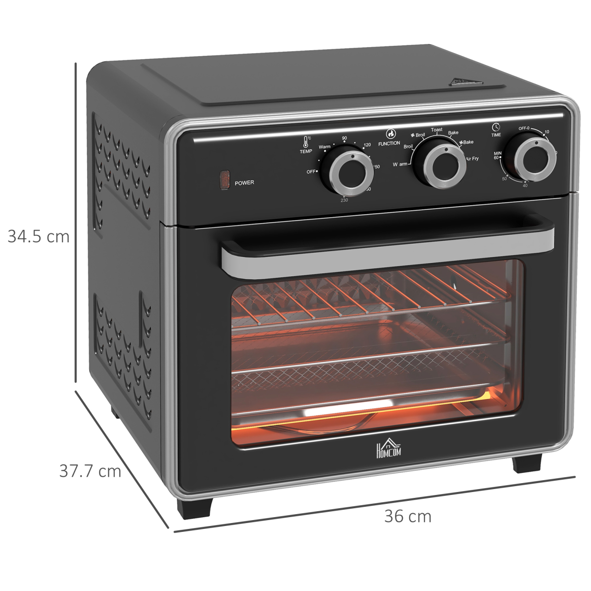20L Retro Air Fryer Oven - Versatile Convection Cooking Power