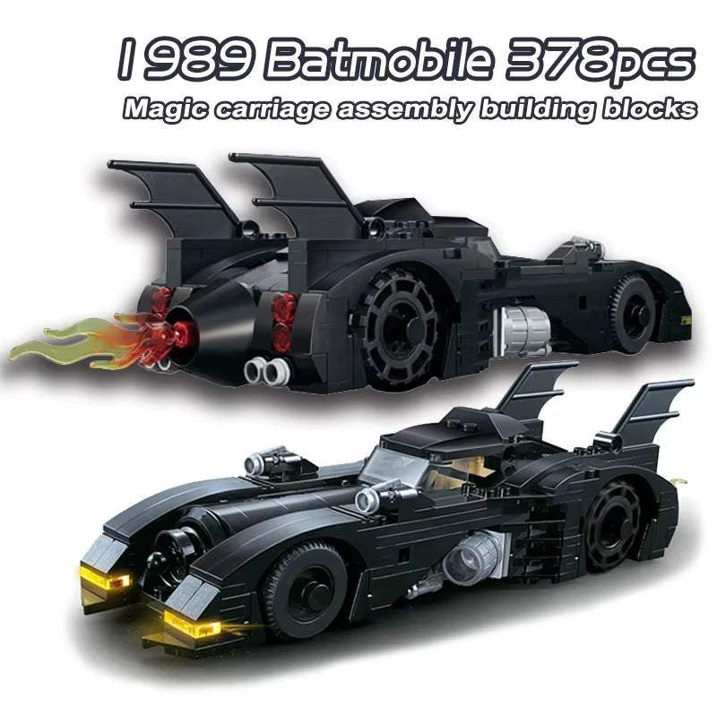 Super Heroes Series Batmobile Building Blocks 1989 Classic Bat Chariot Car Model Bricks Toys for Children Boys Christmas Gifts