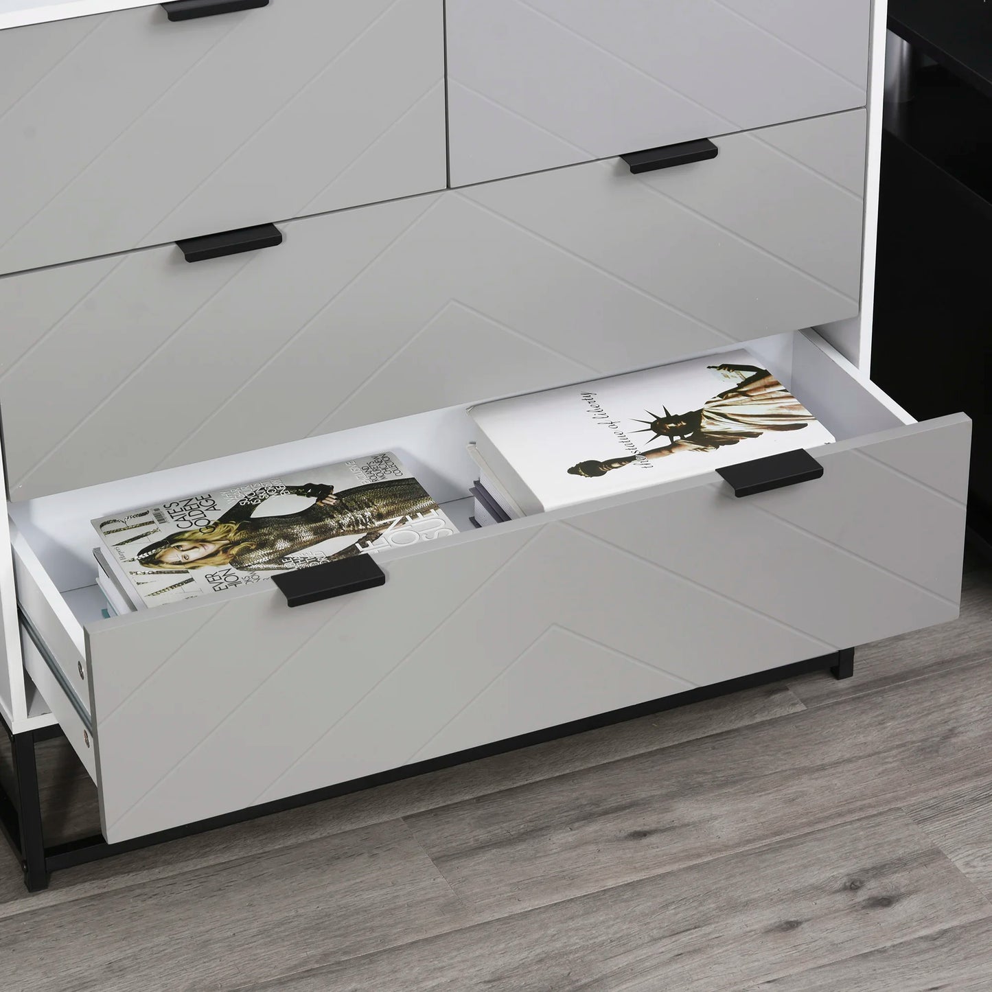 Modern Chest of 4 Drawers Sideboard Dresser for Bedroom Living Room