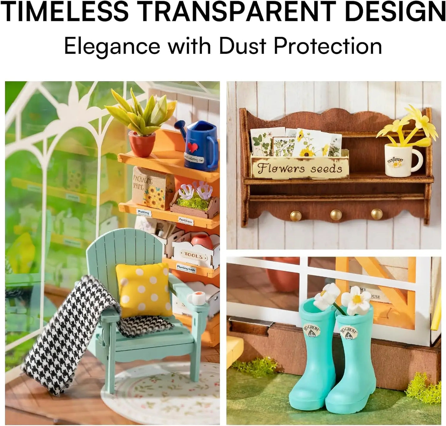 Rolife Dreamy Garden House 3D Puzzle Miniature Dollhouse Kit - Perfect for Crafting and Home Decor!