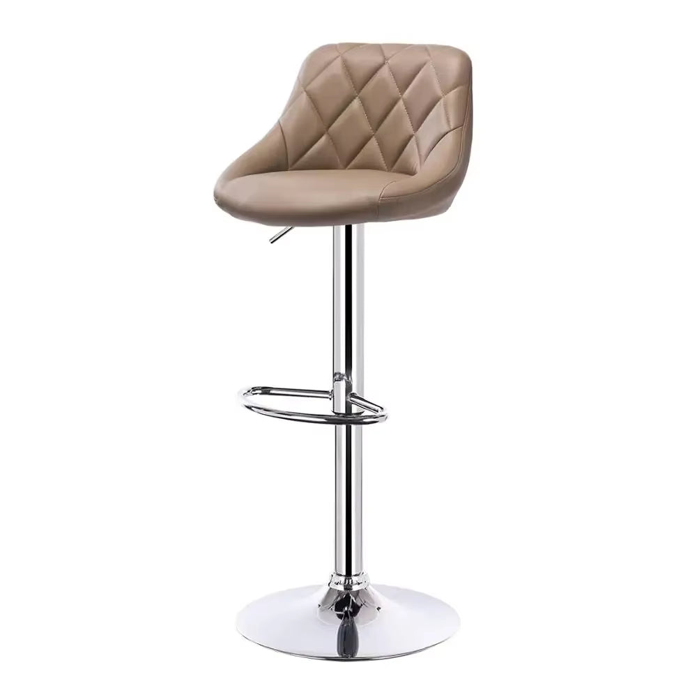 1PC Height-Adjustable Swivel Bar Chair Leather/Velvet Rotating Bar Stool Lifting High Stool with Footrest for Pub Home
