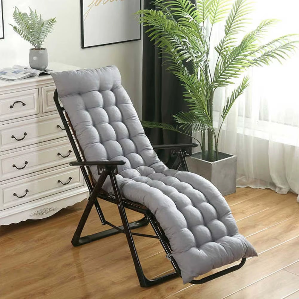 【】Sun Lounger Cushion Pad Garden In/Outdoor Recliner Chair Seat Pads