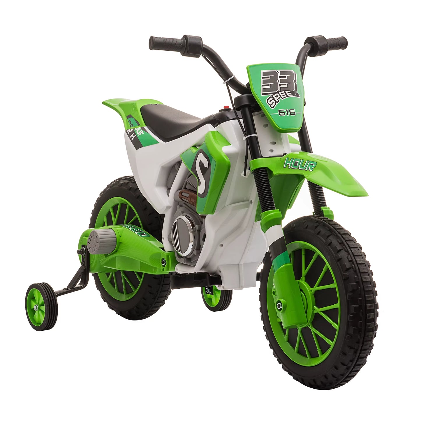 12V Kids Electric Motorbike Ride-On Motorcycle W/ Training Wheels