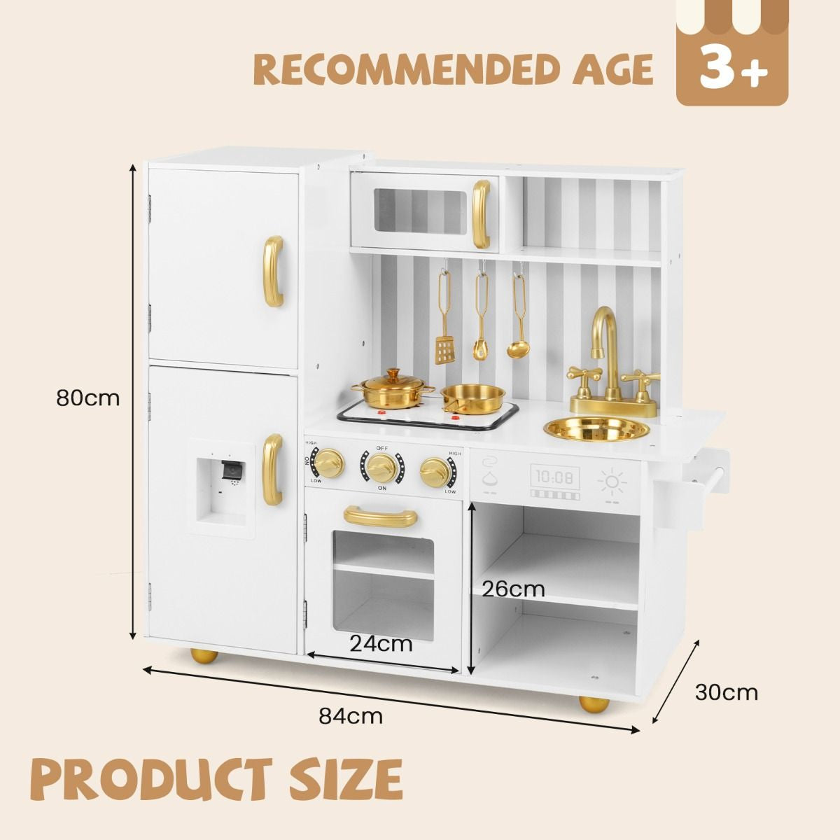 Play Kitchen Toy Set with Oven Real Sounds and Lights