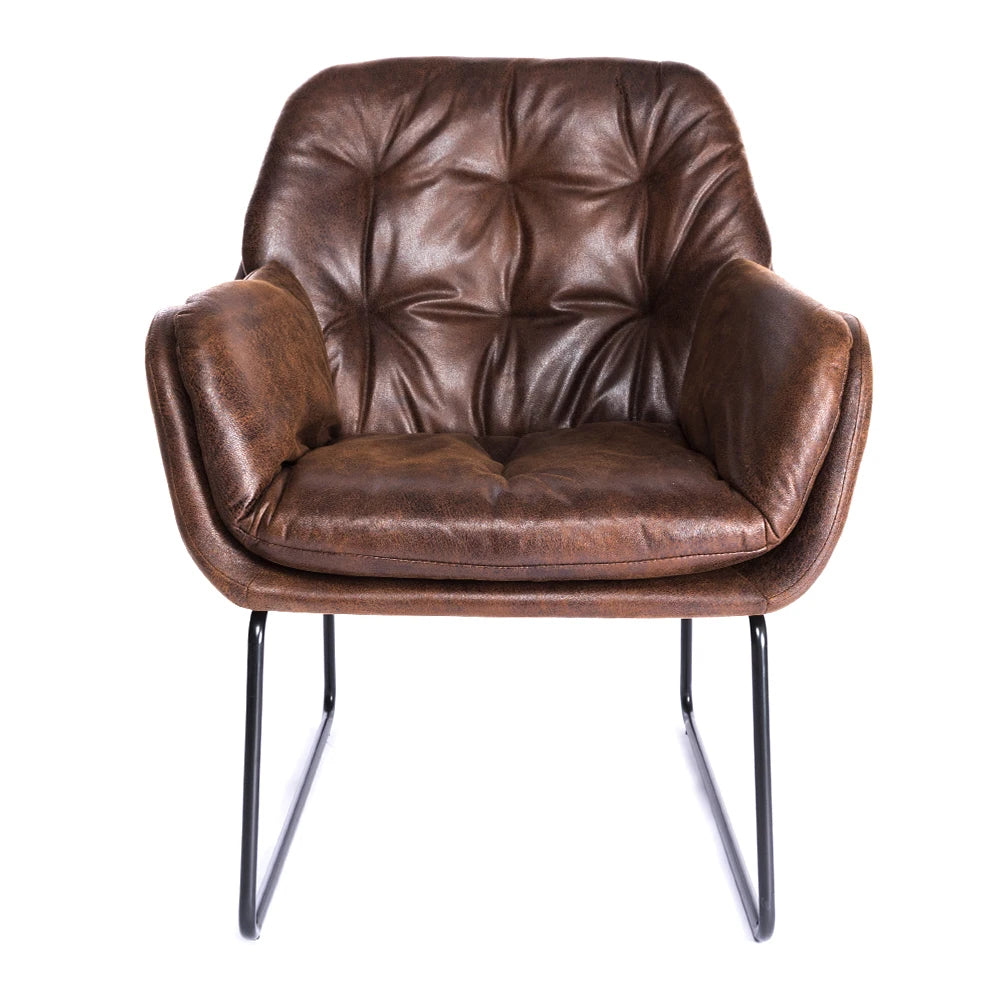 Contemporary Metal Legs Tufted Leisure Armchair for Living Room Bedroom