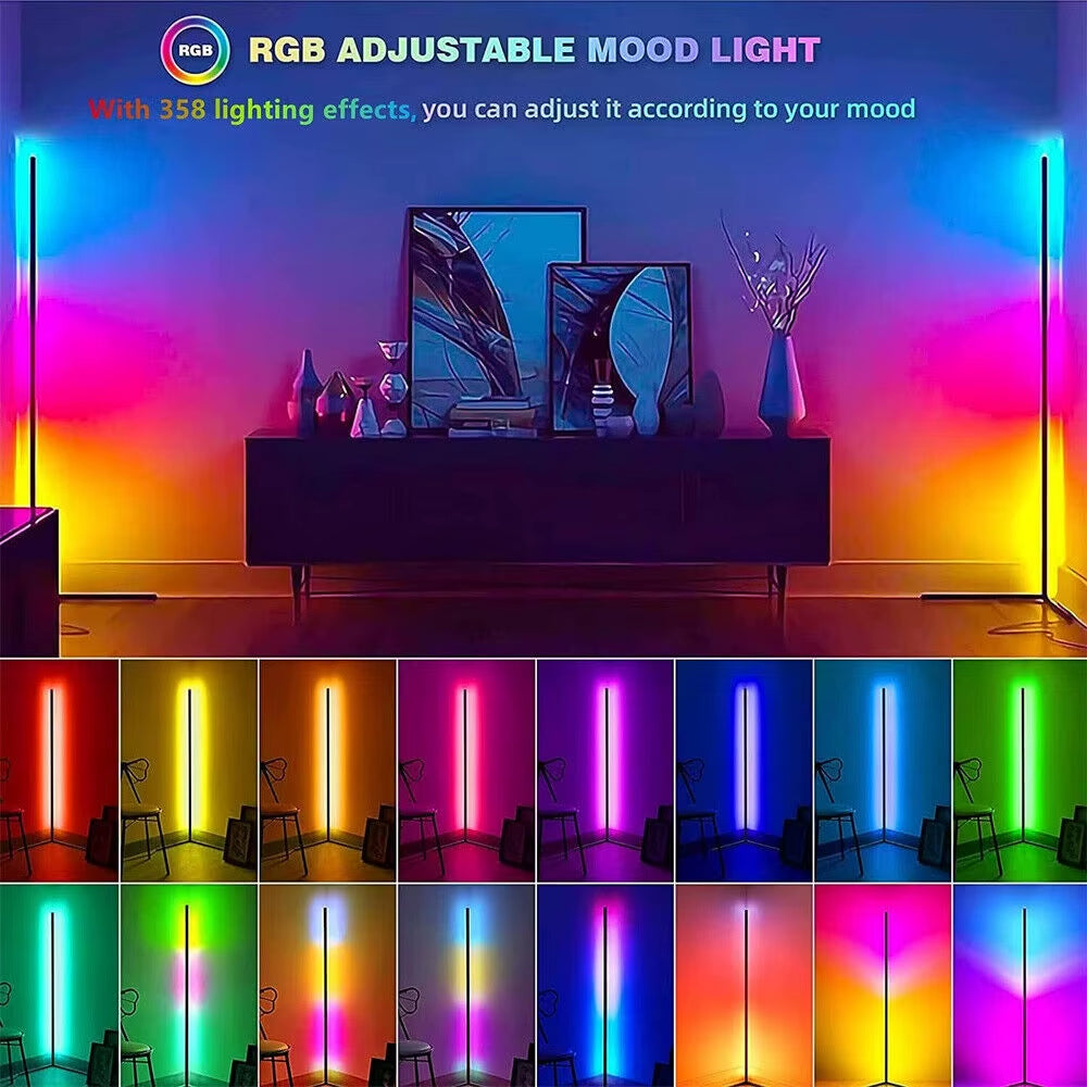 LUVODI RGB Floor Corner Lamp LED Floor Standing Lights for Holiday Party Streaming Gaming Decor