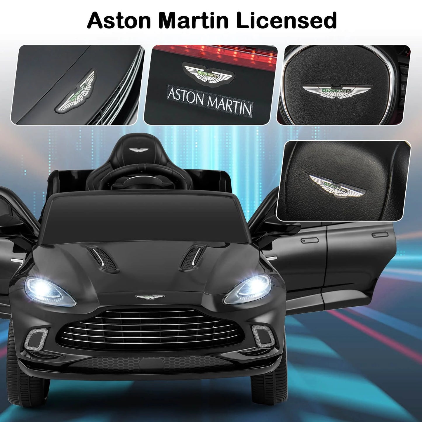 12V Kids Ride on Vehicle Aston Martin Licensed with Horn and Taillights