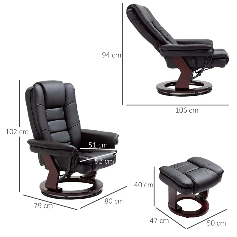 Lacari Faux Leather Recliner with Footstool