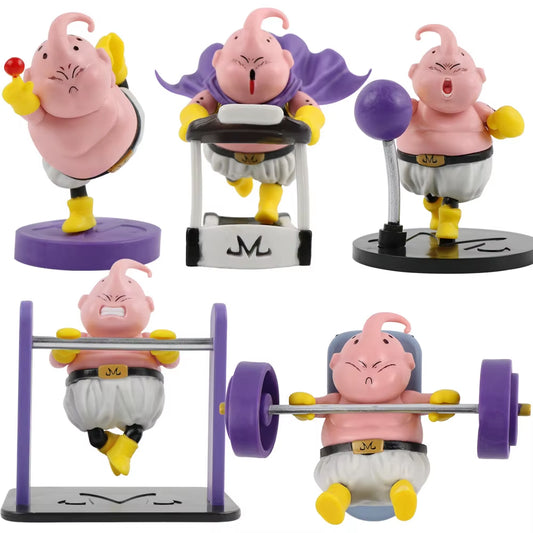 5Pcs/Set Dragon Ball Z Fitness BUU Action Figure Toys Collection PVC Model Vinyl Figurine Doll