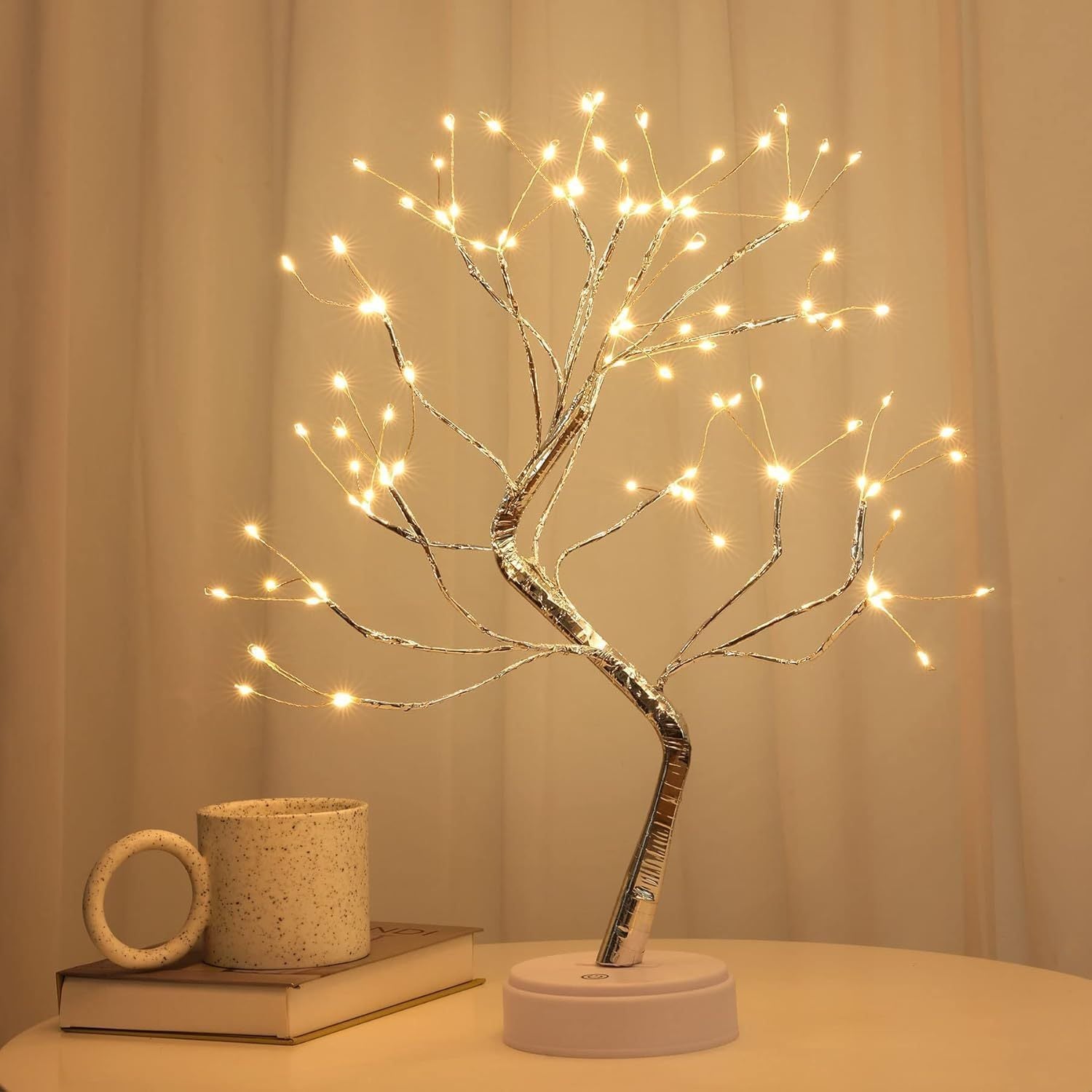 50cm Twig Lamp With 108 LEDs - Warm White Cool White Multicolour Birch USB/Battery Operated Tabletop Bonsai Wire Tree