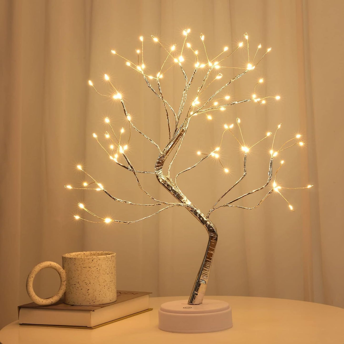 50cm Twig Lamp With 108 LEDs - Warm White Cool White Multicolour Birch USB/Battery Operated Tabletop Bonsai Wire Tree