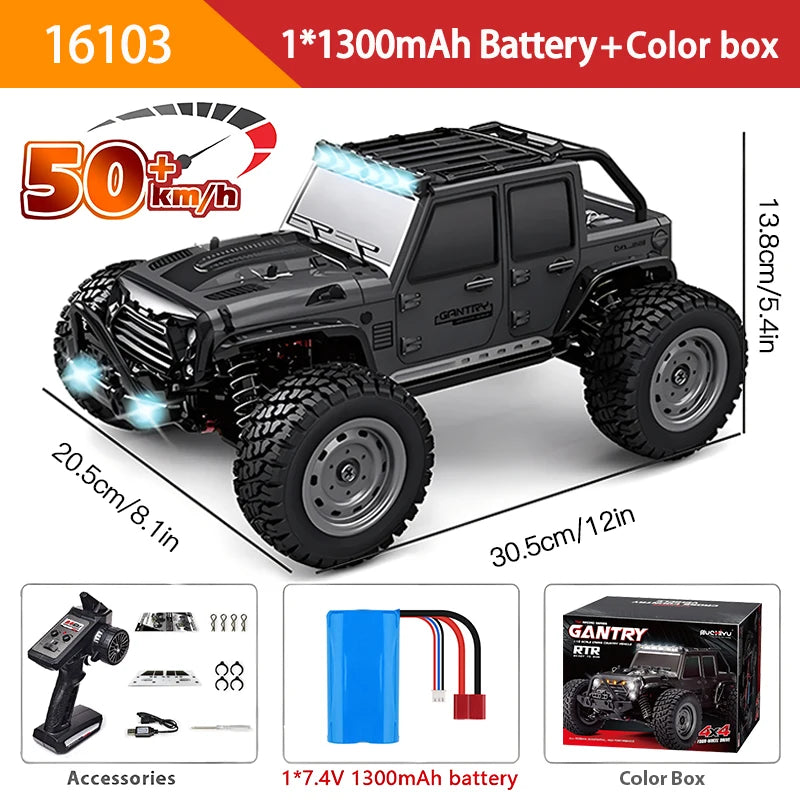 SCY 16102 1:16 High-Speed 4WD RC Monster Truck with LED Lights - Perfect for Kids and Thrilling Drift Action!