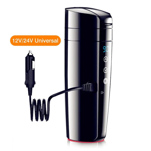 Ultimate Portable Electric Stainless Steel Car Mug with LCD Temperature Display for Perfect Coffee and Tea on the Go
