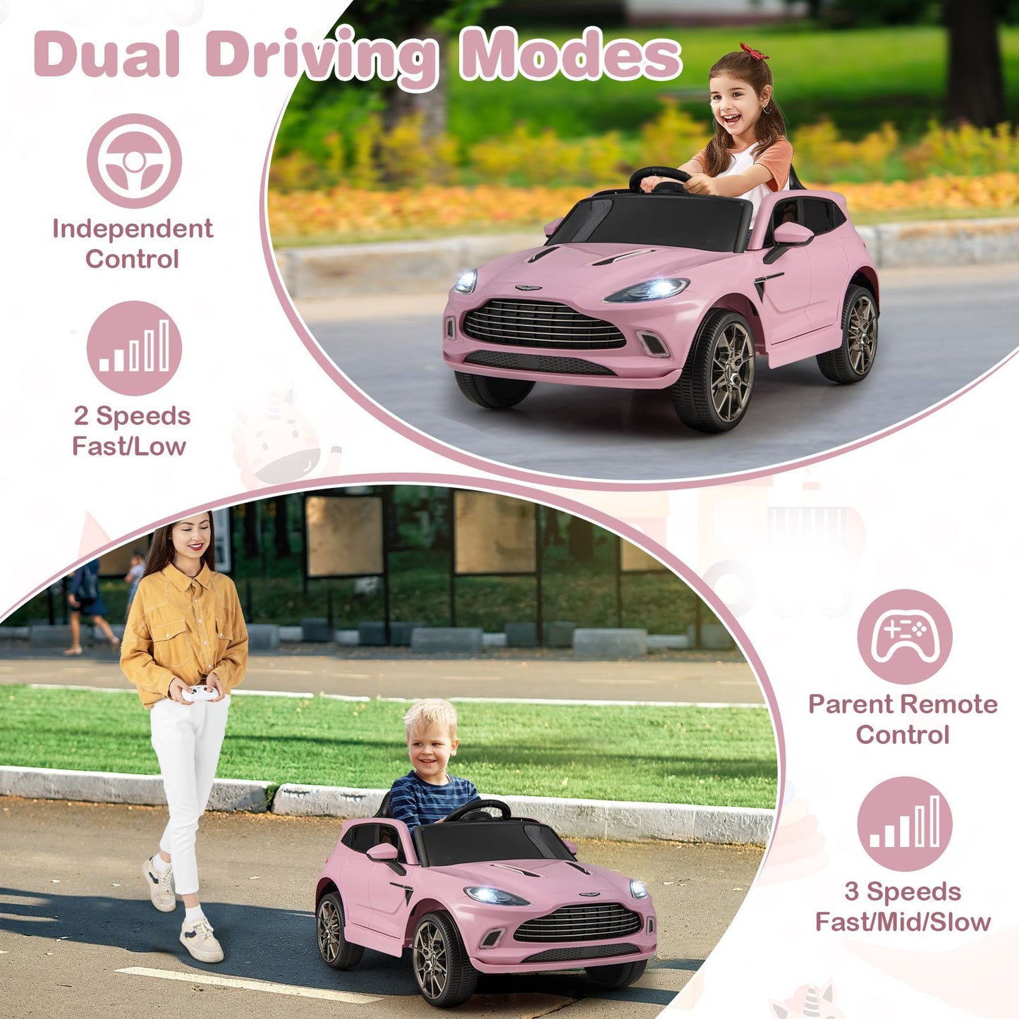 12V Kids Ride on Vehicle Aston Martin Licensed with Horn and Taillights