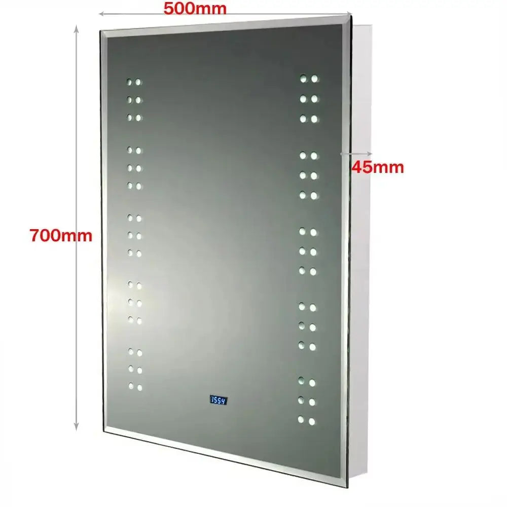 Illuminated LED Bathroom Mirror with Lights Shaver Socket Demister and Sensor Wall Mounted 700X500Mm
