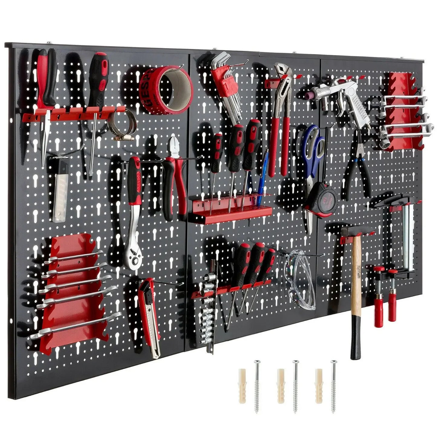 Transform Your Space with the Fixkit Perforated Metal Wall Tool Organizer – Complete Set with Hooks! 🛠️✨