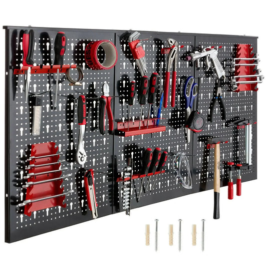 Transform Your Space with the Fixkit Perforated Metal Wall Tool Organizer – Complete Set with Hooks! 🛠️✨