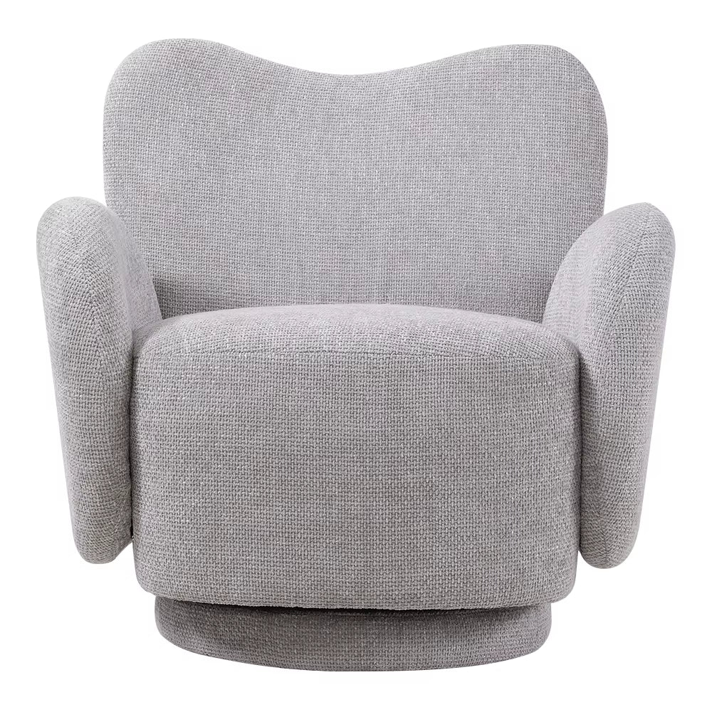360° Upholstered Chenille Swivel Chair for Bedroom Living Room and Makeup Room