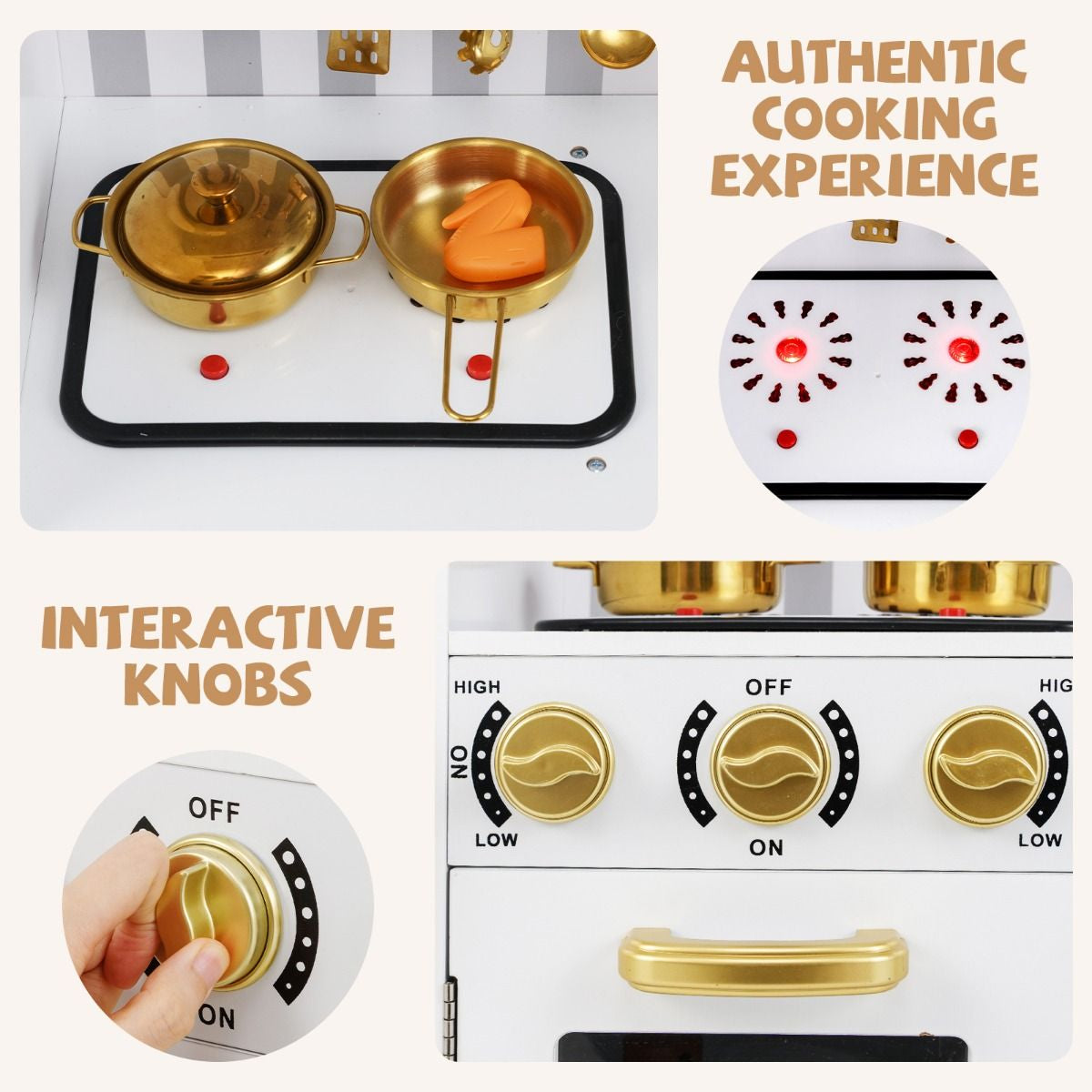 Play Kitchen Toy Set with Oven Real Sounds and Lights