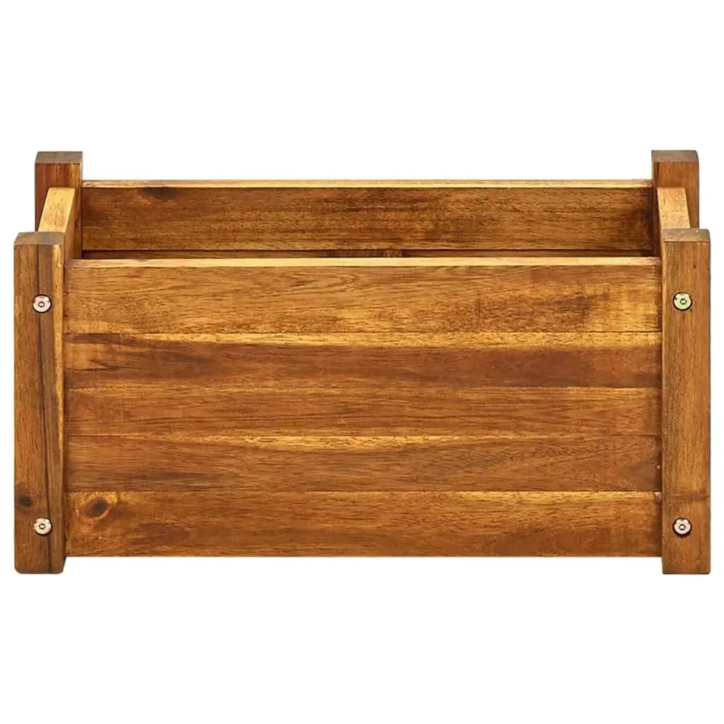 Acacia Wood Garden Raised Bed 50X25X25 Cm - Durable Planting Box for Vegetables & Herbs