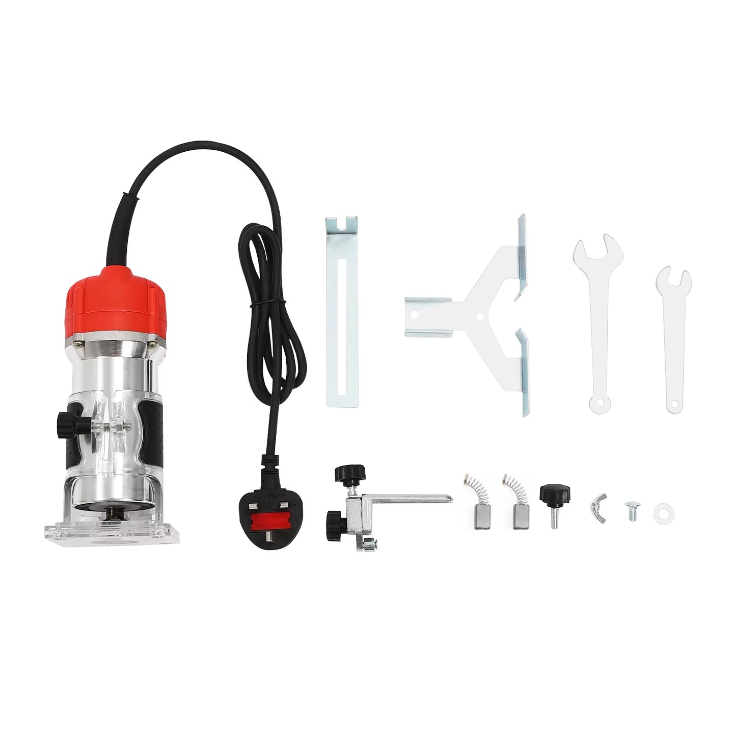 1/4'' Electric Wood Trimming Machine Hand Trimmer Wood Laminator Router 30000RPM External Carbon Brush Port for Wood Processing