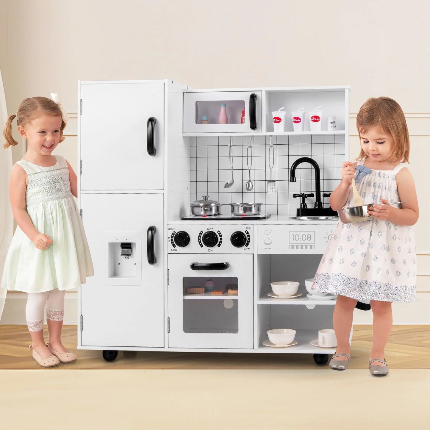 Play Kitchen Toy Set with Oven Real Sounds and Lights