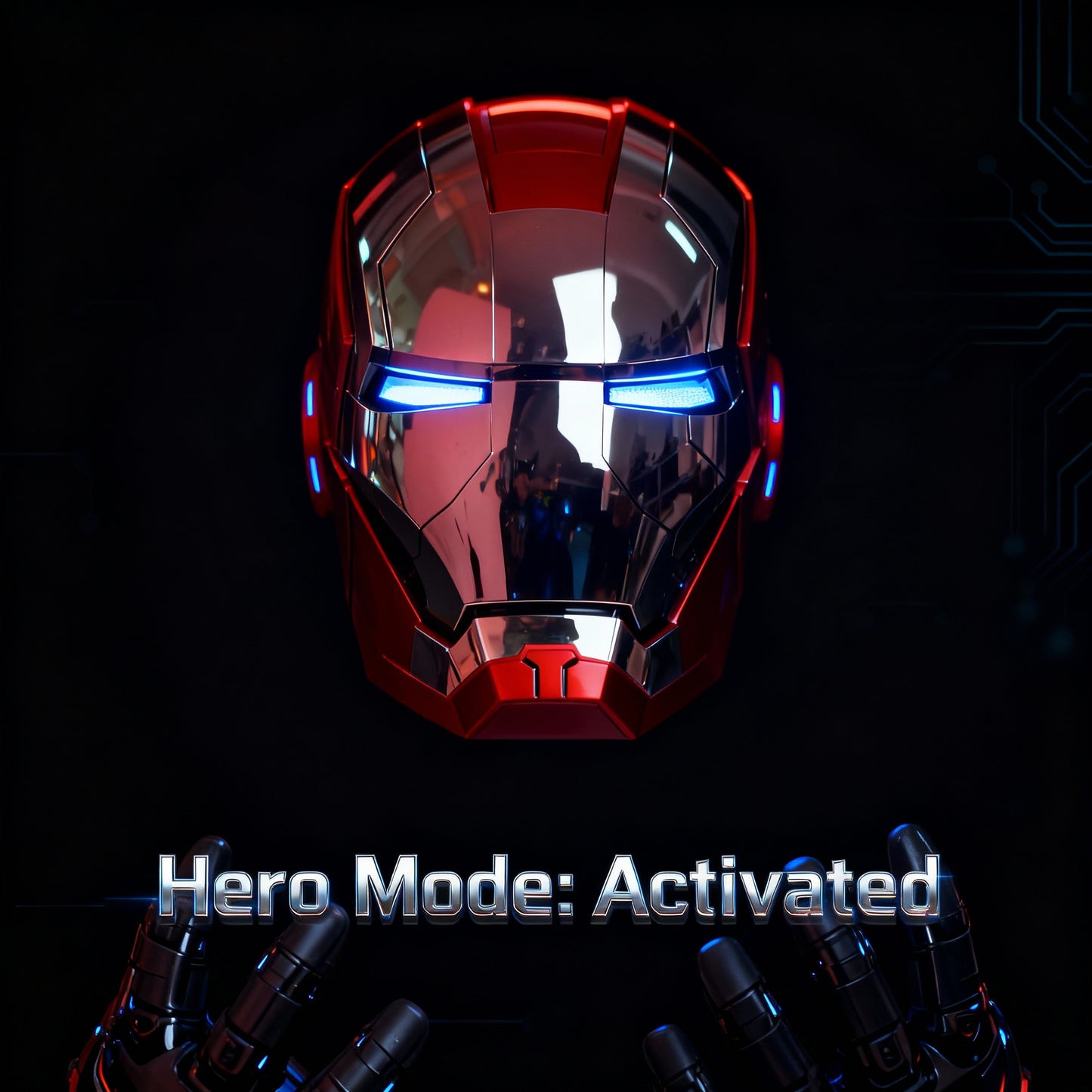 Iron Man Helmet Cosplay Voice Control Eyes with LED Light Model Perfect Christmas Gift