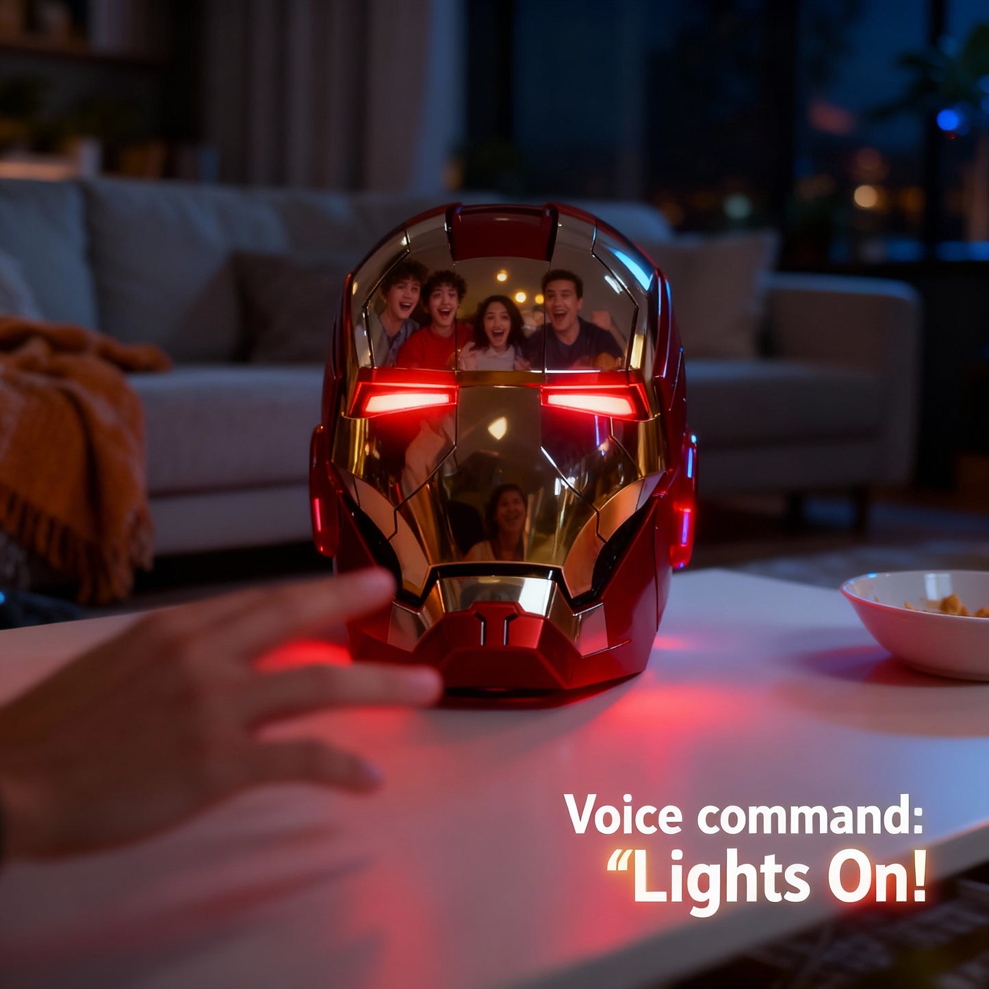 Iron Man Helmet Cosplay Voice Control Eyes with LED Light Model Perfect Christmas Gift