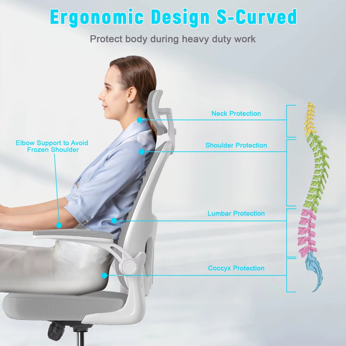 Ultimate Comfort Ergonomic High Back Executive Office Chair with Lumbar Support & 360° Swivel - Perfect for Work and Gaming!