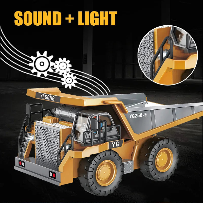 1:24 Scale 9CH Remote Control Alloy Dump Truck - Heavy Excavator Fun!