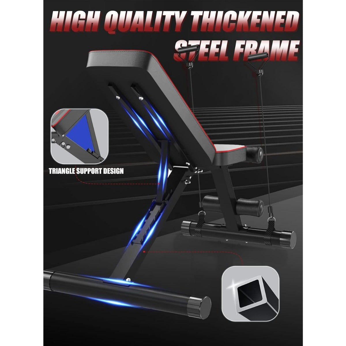 Adjustable Weight Bench - Utility Weight Benches for Full Body Workout, Foldable Flat/ Incline/ Decline FID Bench Press for Home Gym