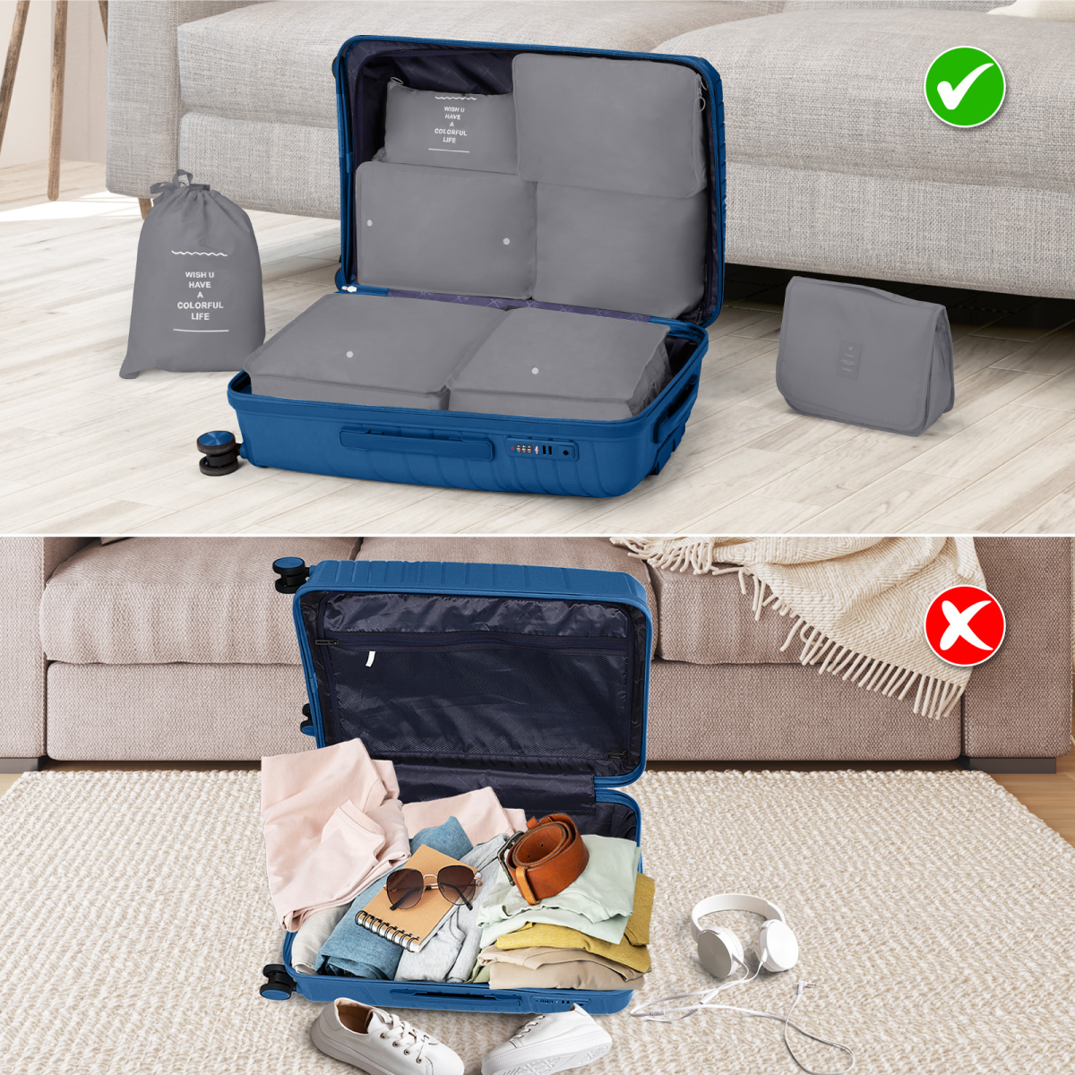 Ultimate 4-Piece Luggage Set: Stylish, Durable & Organized Travel Companion
