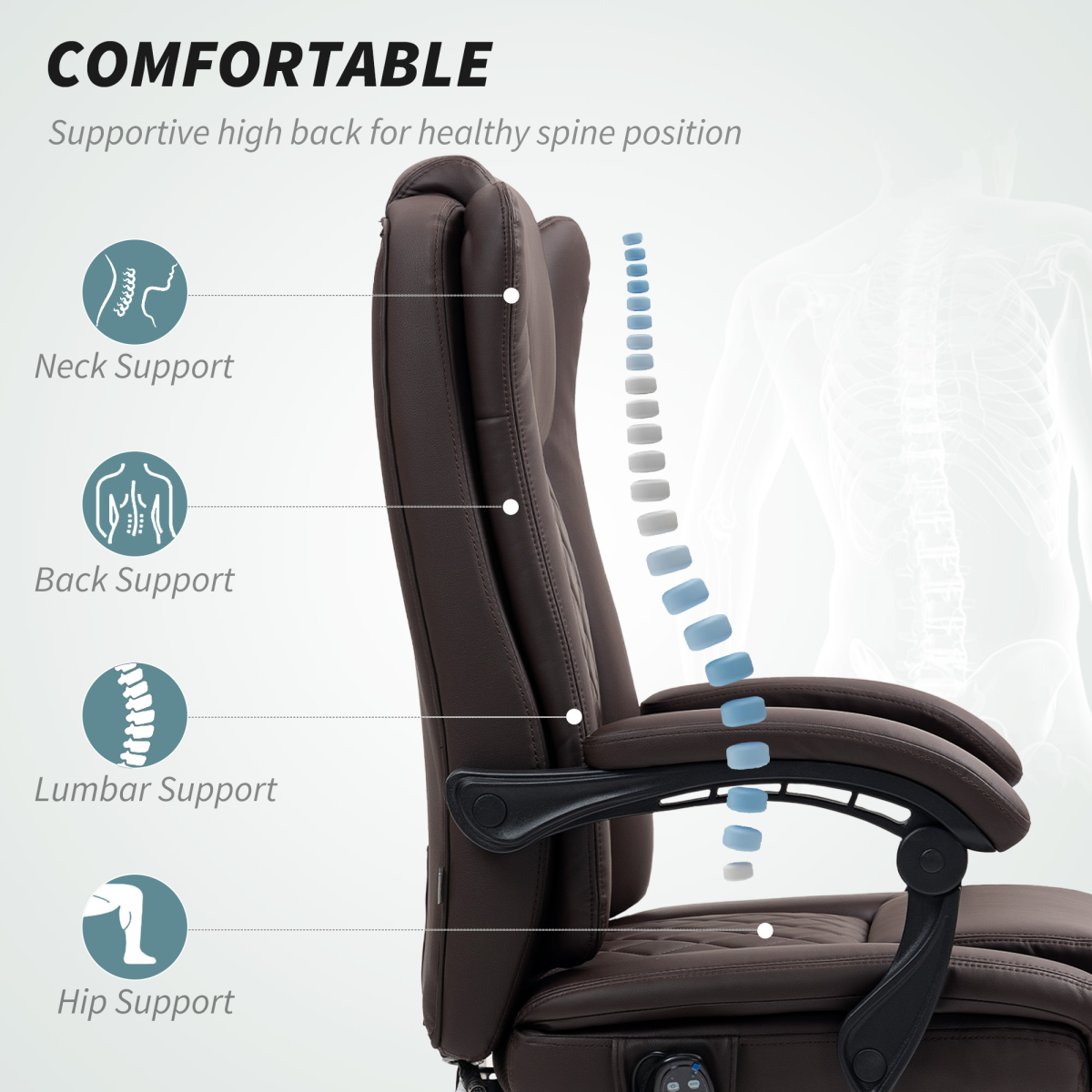 Recline & Revive: Leather Massage Office Chair with Vibrating Heat