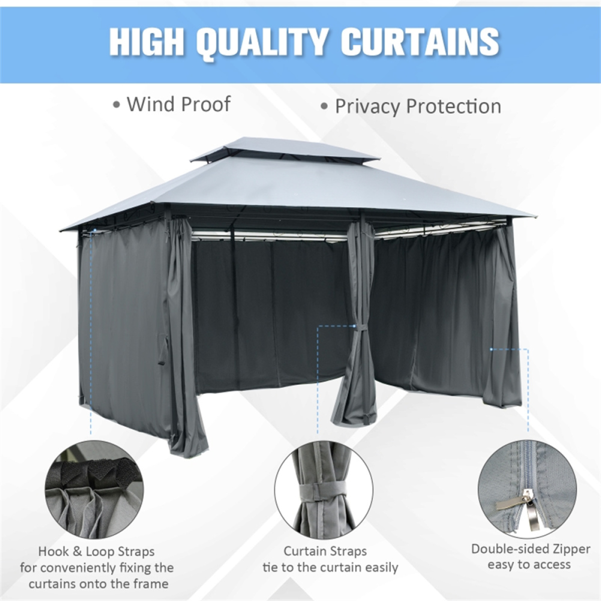 Spacious 2-Tier Patio Gazebo Shade & Style for Backyard Gatherings