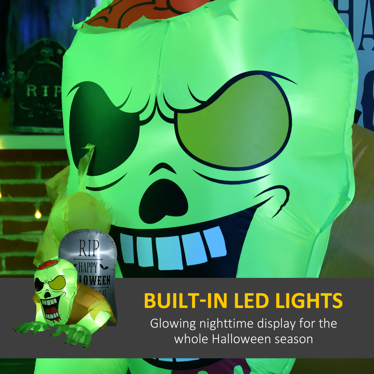 5ft Halloween Inflatable Ghost with LED Lights Outdoor Decor