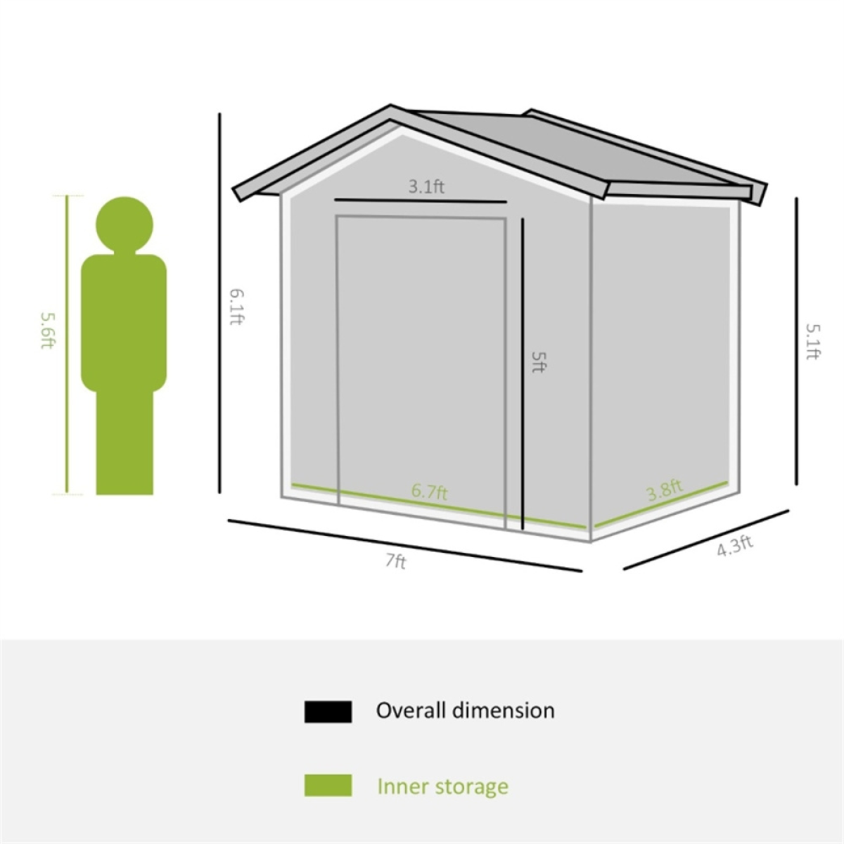 7' x 4' Steel Garden Storage Shed - Durable, Spacious & Weather-Resistant