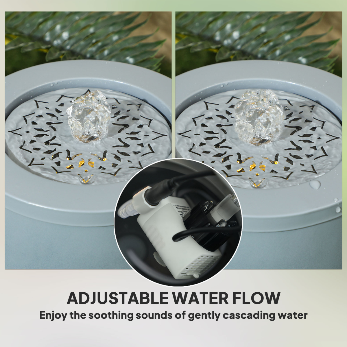 LED Illuminated Outdoor Waterfall Fountain – Serene Garden Oasis