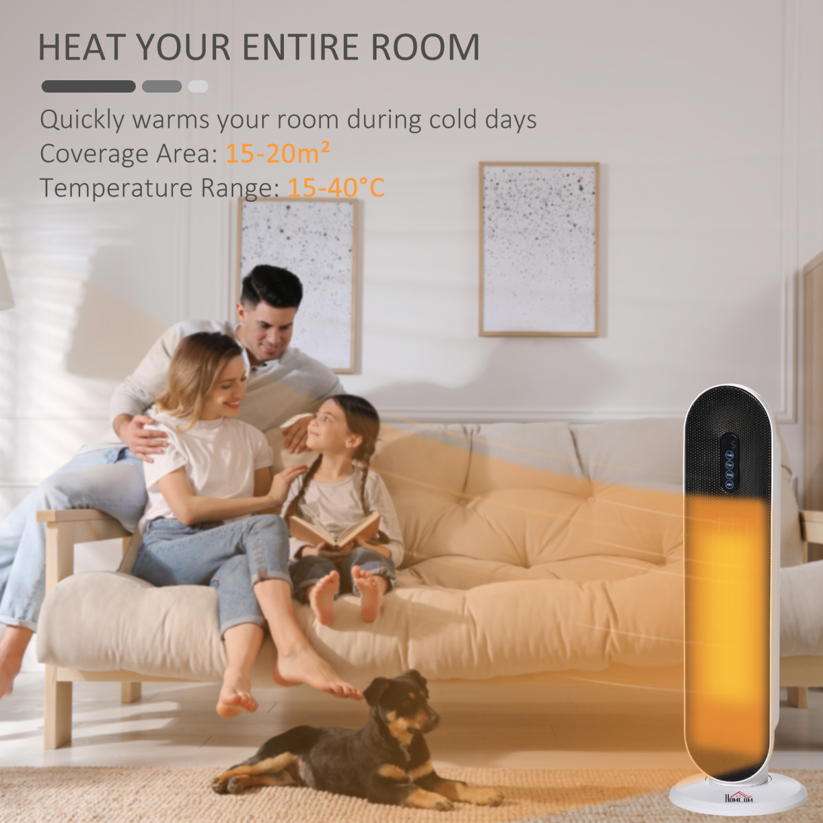 Compact Ceramic Space Heater with Remote & Oscillation for Efficient Heating