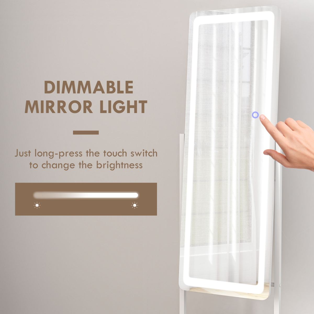 Illuminate Your Style: LED Full Length Mirror with Adjustable Brightness