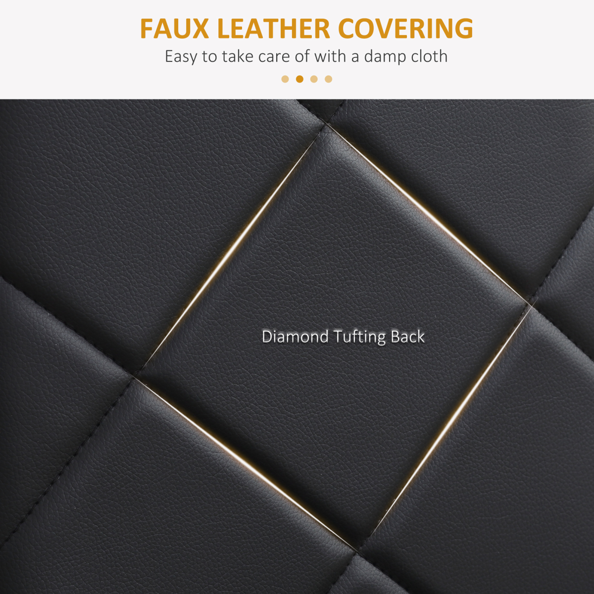Elevate Your Dining: 4-Piece Faux Leather Chair Set in Sleek Black