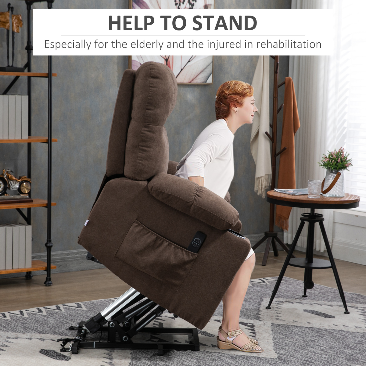 EZ Lift Electric Recliner Chair for Seniors - Comfort & Support in Brown
