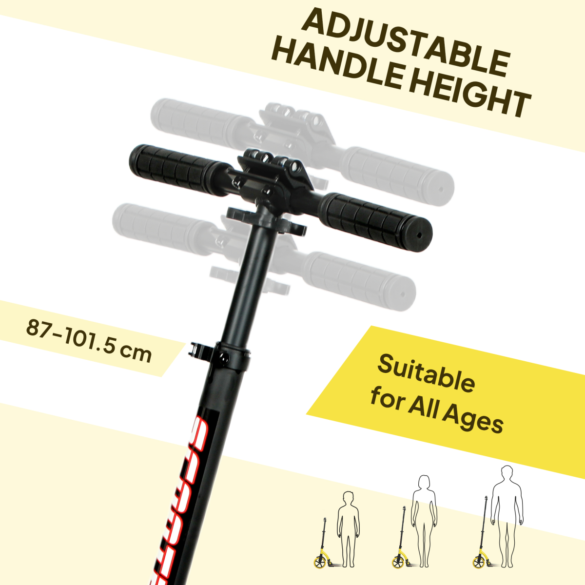Lightweight Foldable Kick Scooter for Teens & Adults - Smooth Ride in Yellow
