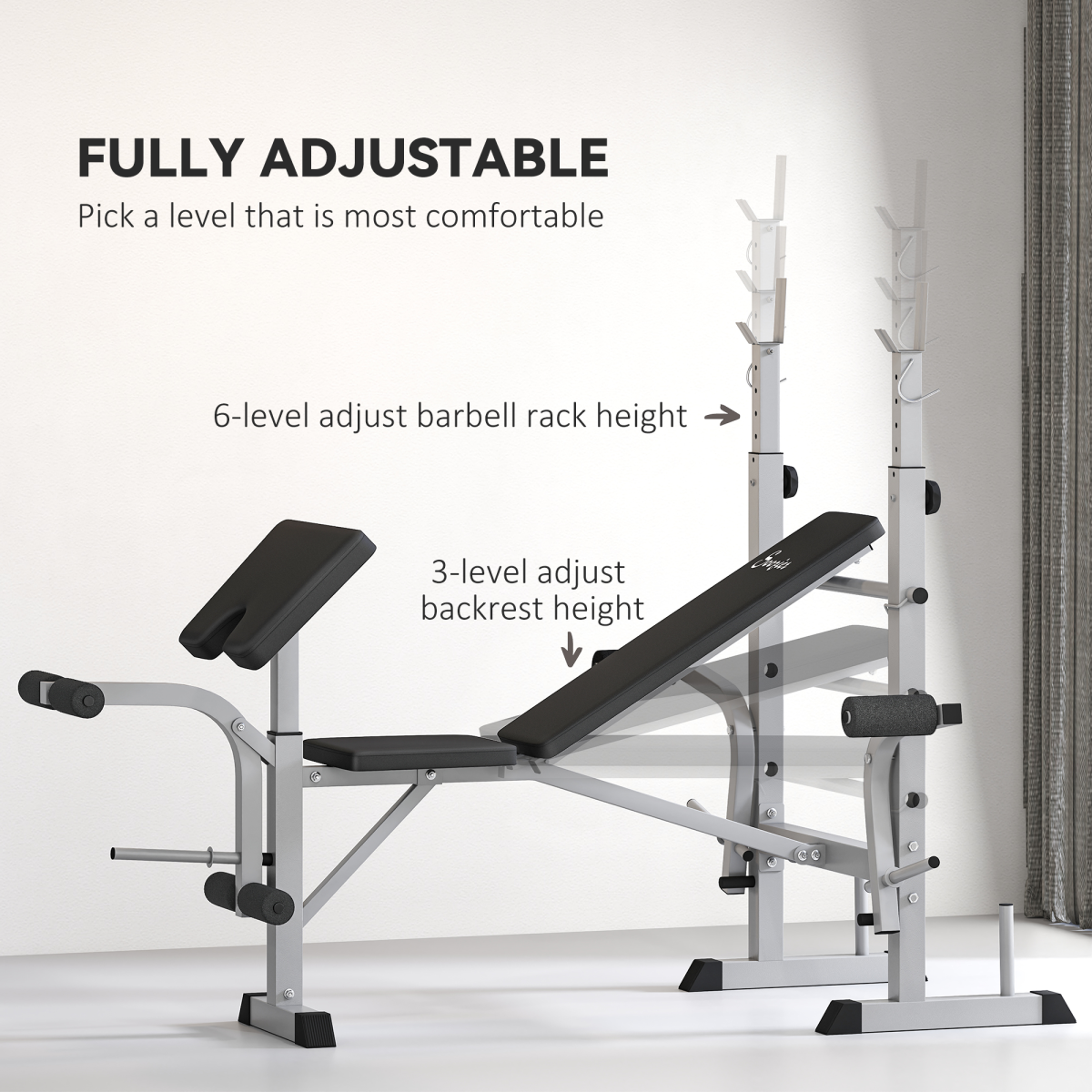 Ultimate Adjustable Weight Bench with Squat Rack & Leg Developer