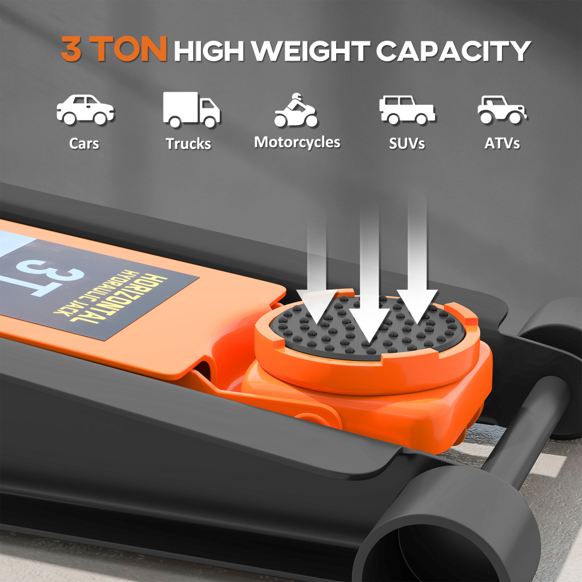 3 Ton Low Profile Hydraulic Trolley Jack - Lifts 7.5-50.5 cm!