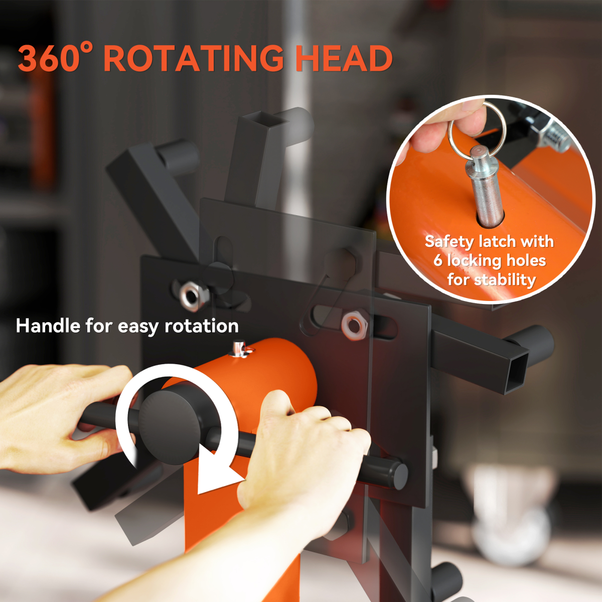 Premium 570kg Rotating Engine Stand with Adjustable Head & Wheels
